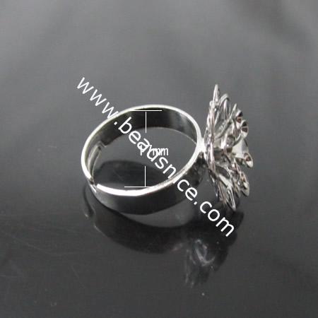 Iron Ring Finding,Flower,19mm,Inside Diameter:17mm,Nickel-Free,Lead-Safe,