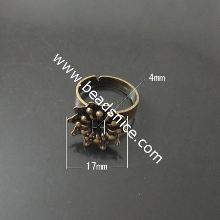 Iron Ring Finding,Flower,17mm,Inside Diameter:16mm,Nickel-Free,Lead-Safe,