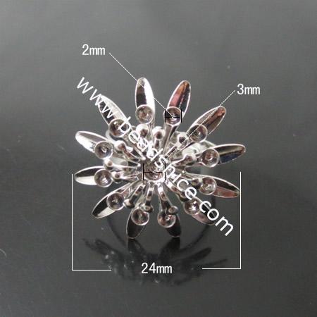 Iron Ring Finding,Flower,24mm,Inside Diameter:17mm,Nickel-Free,Lead-Safe,