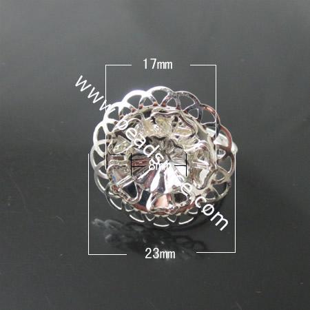 Iron Ring Finding,Flower,23mm,Inside Diameter:17mm,Nickel-Free,Lead-Safe,
