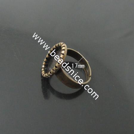 Brass Bezel Ring Settings,size:7 ,lead-safe,nickel-free,round,