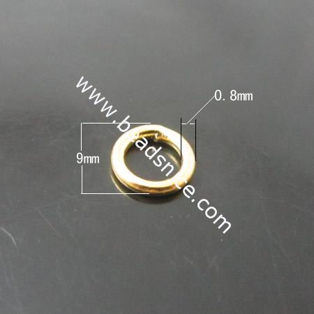 Brass Jump Ring,0.8x9mm,Solder End,Solder End,Nickel-Free,Lead-Safe,