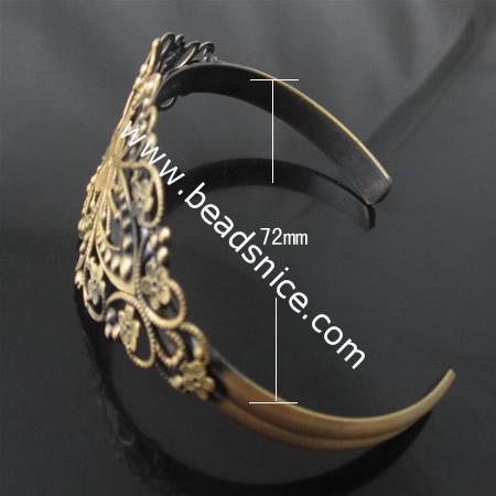 Brass Bracelet Base,35x71mm, 8.5inch,Nickel-Free,Lead-Safe,