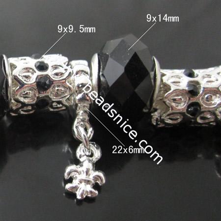 European Style Bracelet,9X14mm,9X9.5mm,22x6mm,7.8inch,Hole:5x6mm,