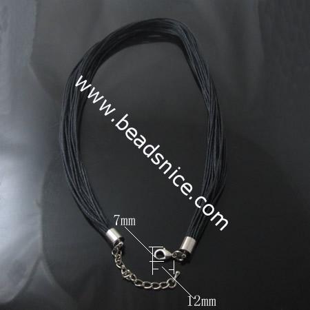 Wax  Cord,thick:1mm, 18 links.clasp:7x12mm,