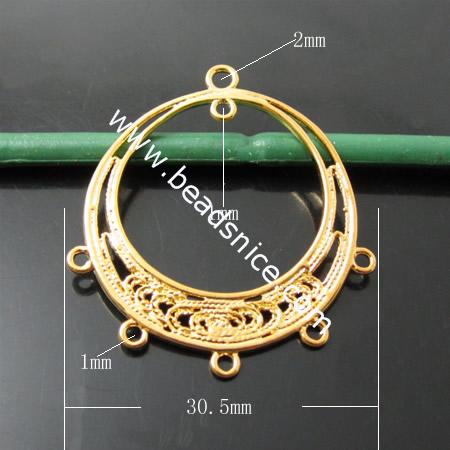 Brass  Pendant,34X30.5mm,Hole:2X1X1mm,Nickel-Free,Lead-Safe,