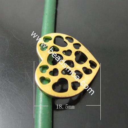 Brass  Pendant,18.5X22.5mm,Nickel-Free,Lead-Safe,