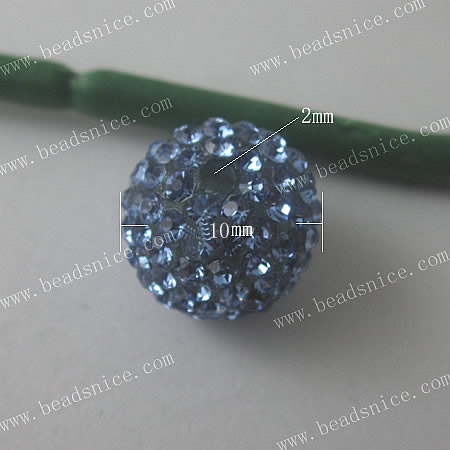Resin Rhinestone Beads,10mm,Hole:2mm,