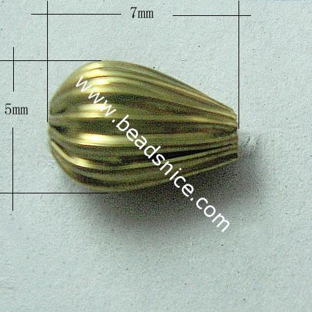 Corrugated Hollow  beads  Brass  rectangle