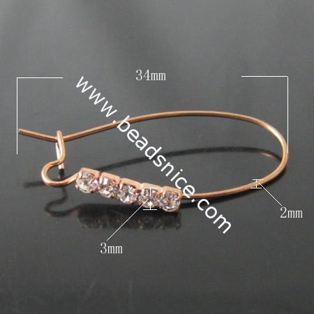Hook earrings,brass,Kidney earwire