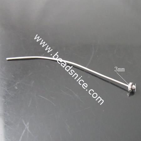 Brass Headpin,55x3x4mm,Nickel-Free,Lead-Safe,
