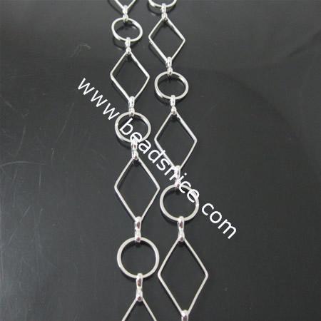 Hand Brss Chain,23x14x1mm,12x1mm,Nickel-Free,Lead-Safe,