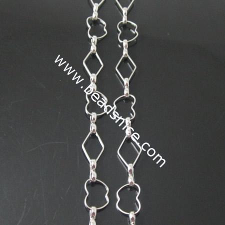 Hand Brss Chain,18x13x1mm,10x8x1mm,Nickel-Free,Lead-Safe,