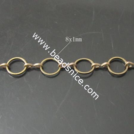 Hand Brss Chain,8x1mm,Nickel-Free,Lead-Safe,