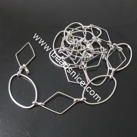 Hand Brss Chain,23x14x1mm,26x16x1mm,Nickel-Free,Lead-Safe,
