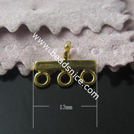 Brass Connectors/Link,13X10mm,Hole:3X1.5mm,Nickel-Free,Lead-Safe,