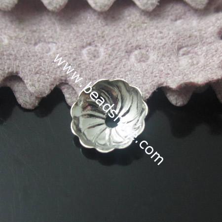 Brass Bead Cap,7mm,Hole:1mm,Nickel-Free,Lead-Safe,