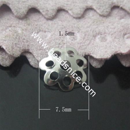Brass Bead Cap,7.5mm,Hole:1.5mm,Nickel-Free,Lead-Safe,