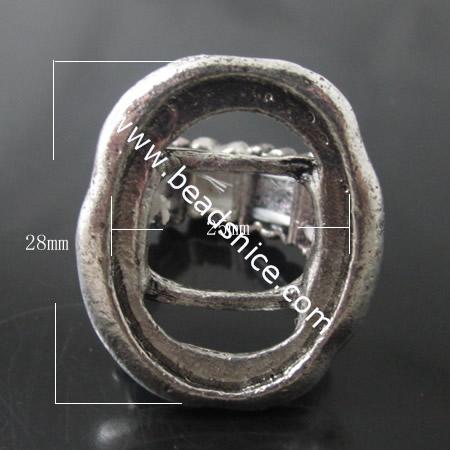 Brass Finger Ring Finding,28x24x4mm,Inside Diameter:17mm,Nickel-Free,Lead-Safe,