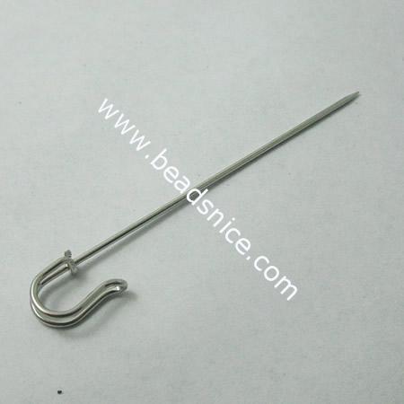Iron Brooch Finding,65x9x4mm,Nickel-Free,Lead-Safe,