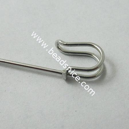 Iron Brooch Finding,65x9x4mm,Nickel-Free,Lead-Safe,