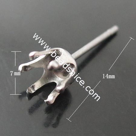 Stainless Steel Earring Finding,14x7mm,