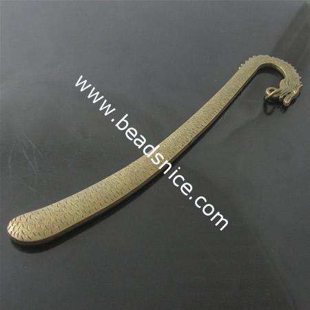 Alloy Bookmark, 124X26X3mm,Hole about:2.8mm,Nickel-Free,Lead-Safe,