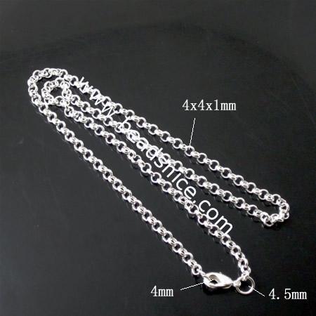 Metal chain necklace 19 inch chain rolo chain with lobster clasps wholesale fashion jewelry findings brass nickel-free lead-safe