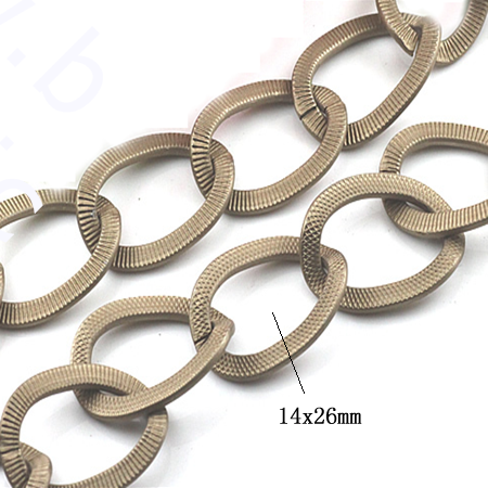 Brass Chain,14x21mm,Nickel-Free,Lead-Safe,