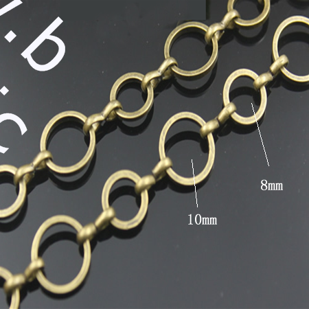 Brass Chain,7x14mm,7x13mm,Nickel-Free,Lead-Safe,
