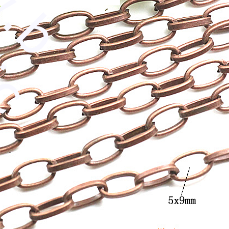 Flat oval chain cable chain necklace open link chains wholesale jewelry making supplies brass nickel-free lead-safe DIY