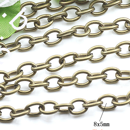 Brass Chain,8x5mm,Nickel-Free,Lead-Safe,