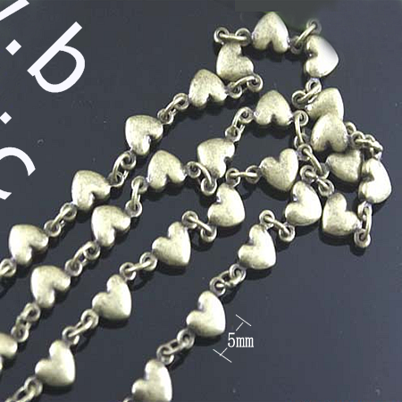 Heart chain necklace chain handmade link chains wholesale fashion jewelry findings brass nickel-free lead-safe DIY