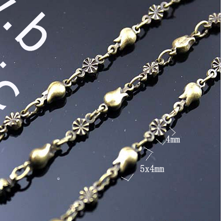 Fashion jewelry chain handmade unique designs rose chains wholesale jewelry findings brass nickel-free lead-safe DIY