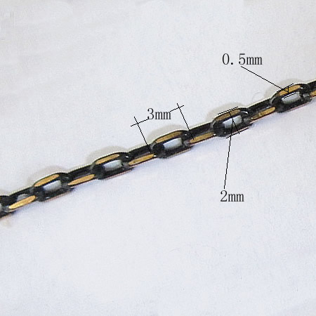 Brass Chain,2x3x0.5mm,Nicmkel-Free,Lead-Safe,