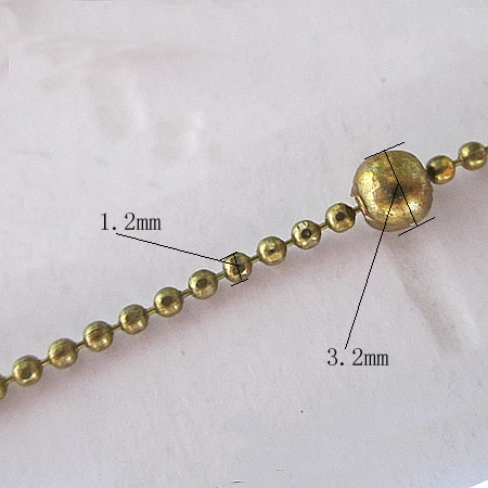 Brass chain beaded ball chain necklace wholesale fashion jewelry chain nickle-free lead-safe assorted size for you choice