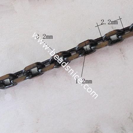 Brass Chain,1.2x0.2x2.2mm,Nicmkel-Free,Lead-Safe,