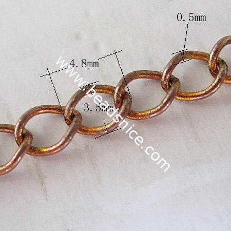 Brass Chain,0.5x3.5x4.8mm,Nicmkel-Free,Lead-Safe,