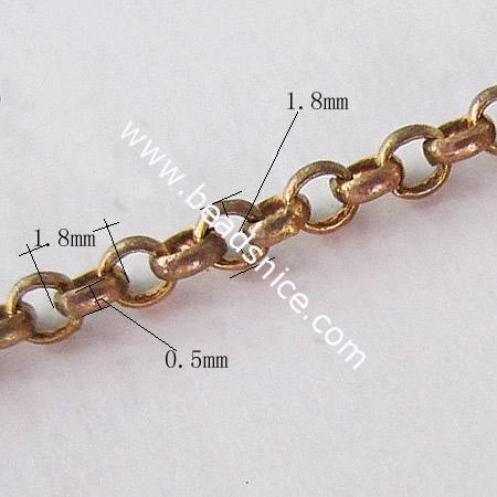 Rolo chain necklace in brass link chains decorative chain wholesale jewelry findings DIY nickel-free lead-safe
