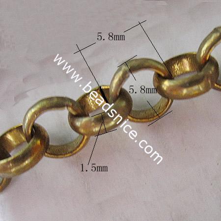 Brass Chain,1.5x5.8mm,Nicmkel-Free,Lead-Safe,