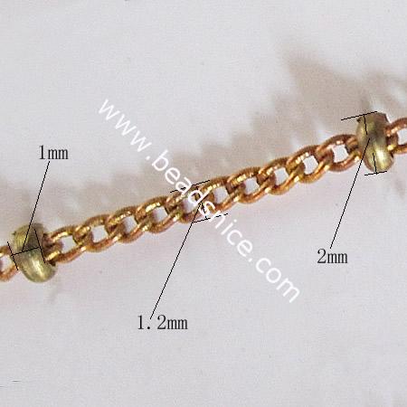 Brass Chain,1.2x1x2mm,Nicmkel-Free,Lead-Safe,