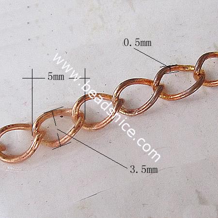 Brass Chain,3.5x5x0.5mm,Nicmkel-Free,Lead-Safe,