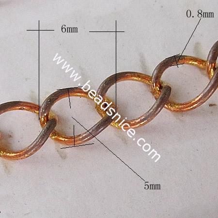 Brass Chain,6x5x0.8mm,Nicmkel-Free,Lead-Safe,