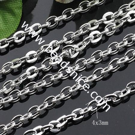 Iron Chain,4x3mm,Nickel-Free,Lead-Safe,