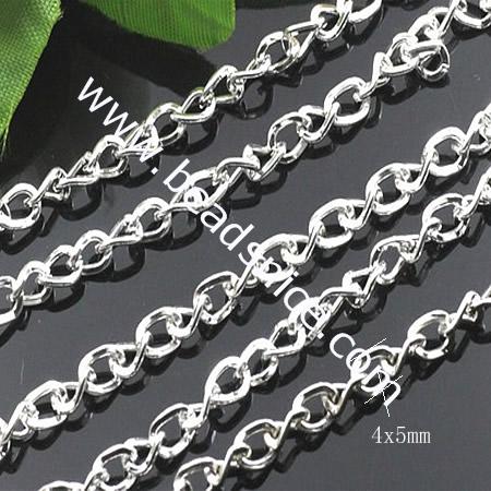Iron Chain,4x5mm,Nickel-Free,Lead-Safe,