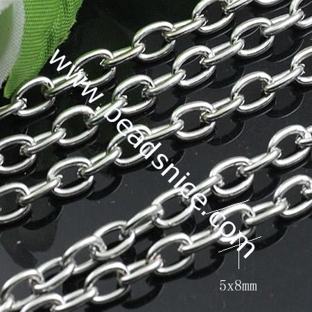 Iron Chain,5x8mm,Nickel-Free,Lead-Safe,