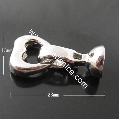 Brass Clasp,23x13x8mm,Nickel-Free,Lead-Safe,