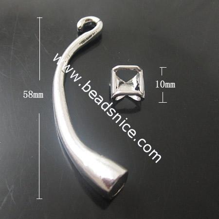 Zinc Alloy Clasp,58x10mm,Nickel-Free,Lead-Safe,