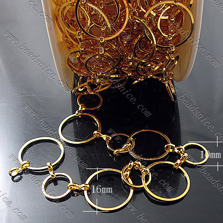 Brass Chain,16x1mm,10x1mm,Nickel-Free,Lead-Safe,