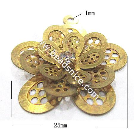Brass Computer Beaded Patch,25x25x4mm,About Hole:1mm,Nickel-Free,Lead-Safe,